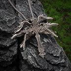 Retro Gothic Jesus Wings Cross Pendant Necklace Jewelry for Men Women Large Vintage Dark Punk Religious Amulet
