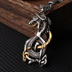 Viking Ouroboros Dragon Necklace — Stainless Steel