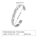 Vnox Norse Viking Bracelets for Men Women, Hand Crafted Hammered Stainless Steel Cuff Bangle Bracelet, Rock Punk Gift