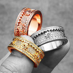 Fidget Spinner Gemstone Ring — Stainless Steel