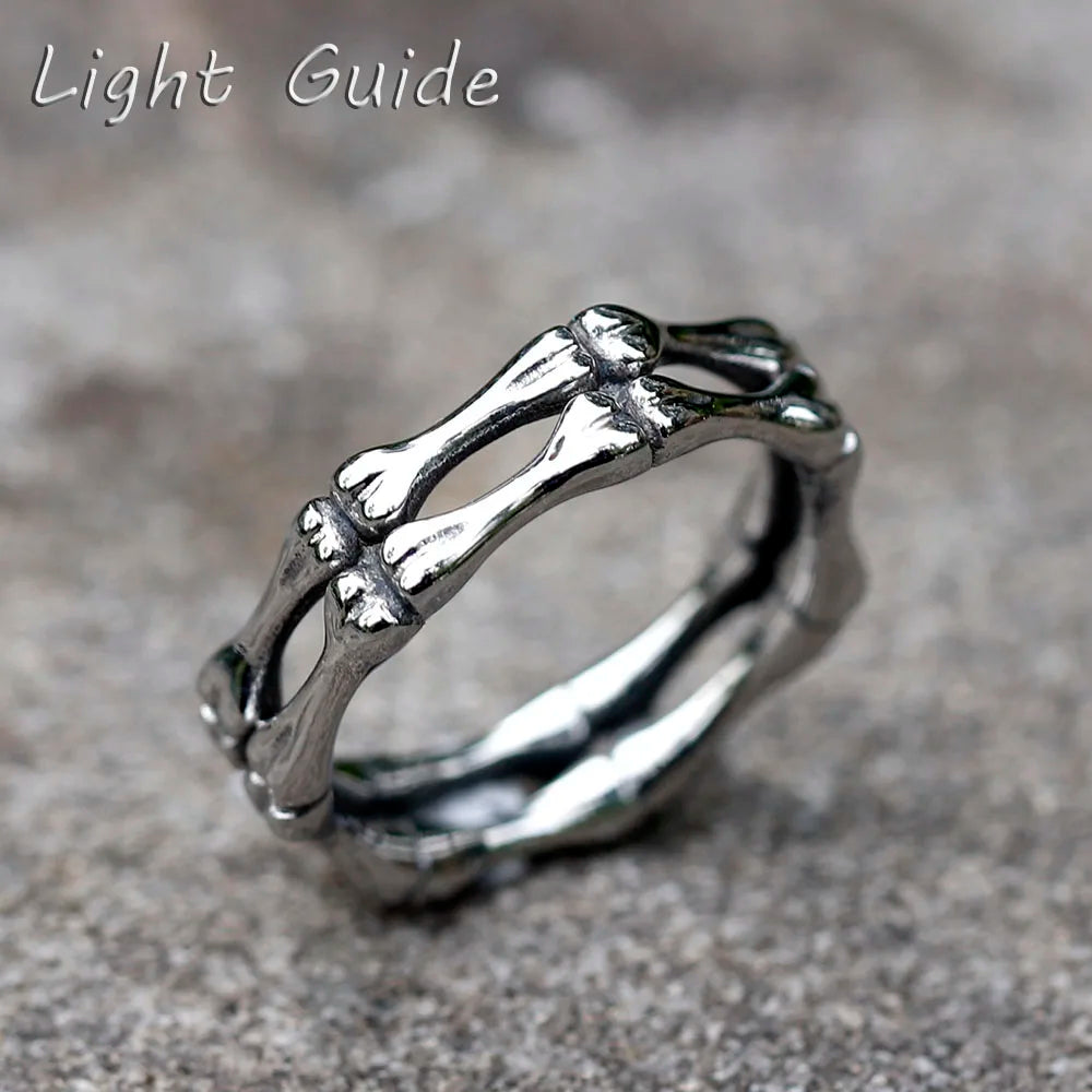 2022 NEW Men's 316L stainless-steel rings Simple Gothic Skull Punk ring for women fashion Jewelry Gifts free shipping