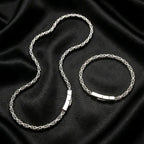 Stainless Steel Byzantine Chain Necklace for Men Minimalist Hip Hop Link Chain 4mm 5mm Silver Waterproof Neck Jewelry
