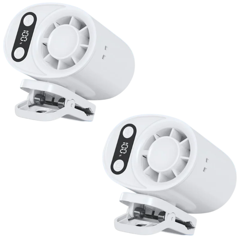 Semiconductor Cooling Clip on Fan Intelligent Digital Display 100 Adjustable Speeds Portable USB Desk Fan for Home