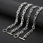 7mm Stainless Steel Chain Blade Link Chains Chokers Necklace For Mens Jewelry Silver Plated Solid Metal Fashion Jewelry