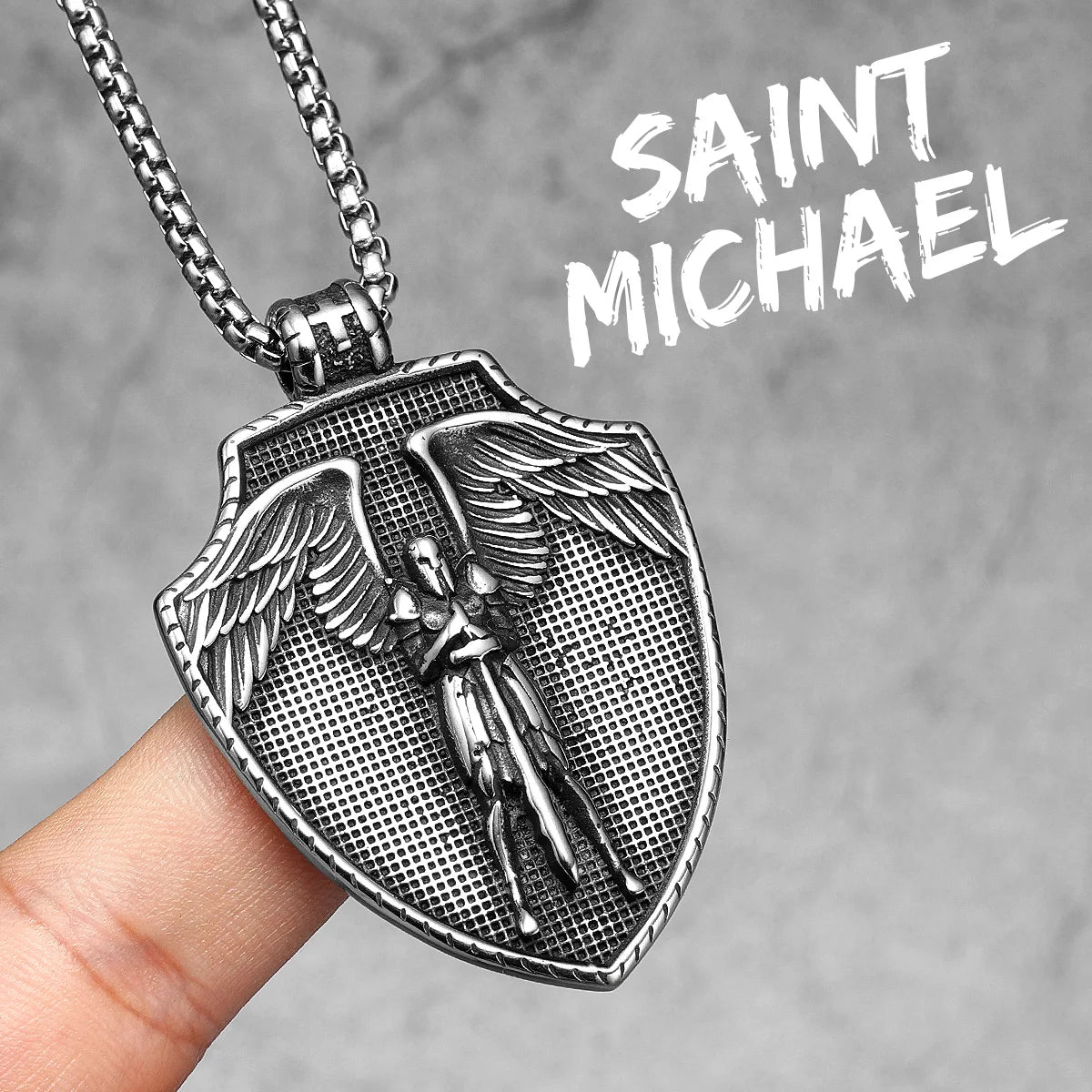 Archangel Michael Pendant — Stainless Steel