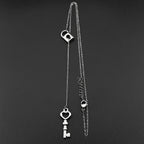 Heart Lock Pendant Necklace — Silver
