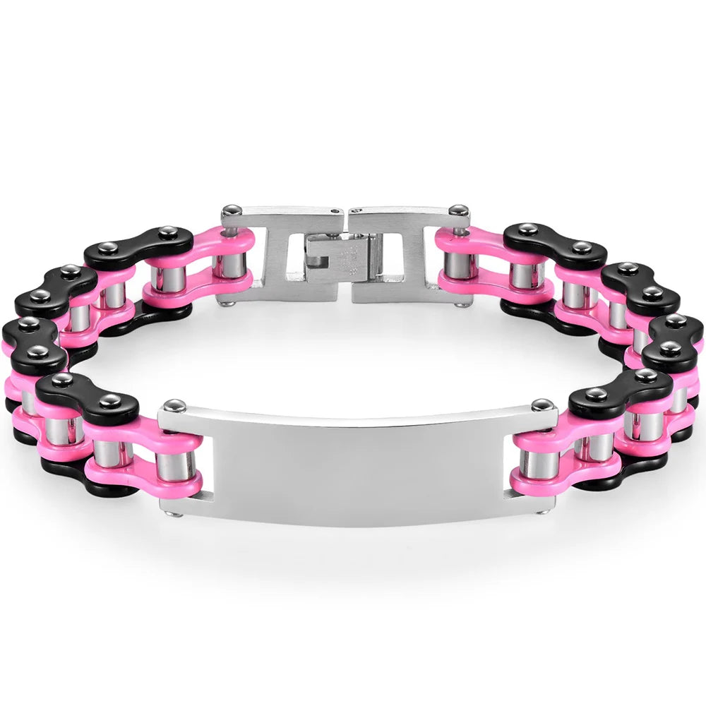 12MM Motorcycle Bike Chain Bracelet for Men Stainless Steel Bicycle Link Design Men's ID Bracelets Punk Rock Jewelry 10