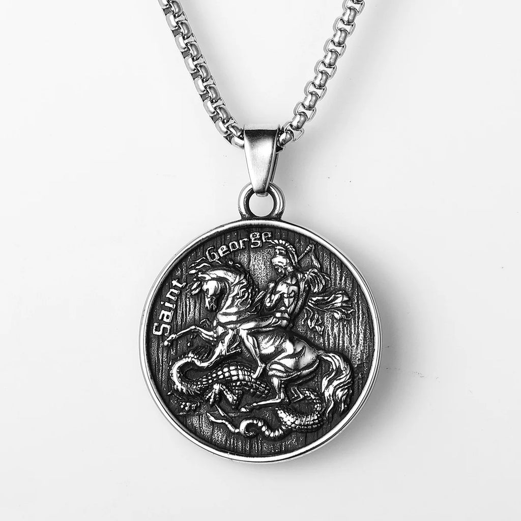 Dragon Slayer Pendant Necklace — Stainless Steel
