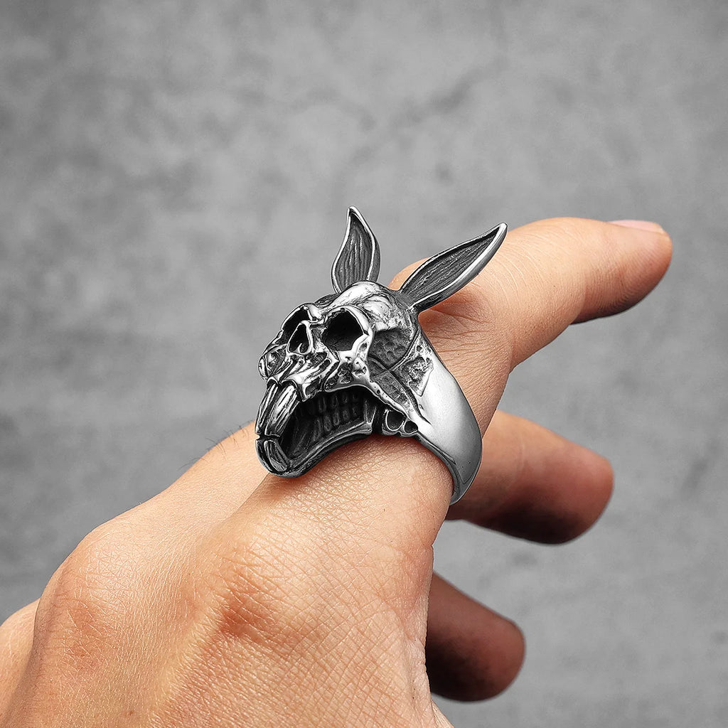 Rabbit Skull Ring — Stainless Steel