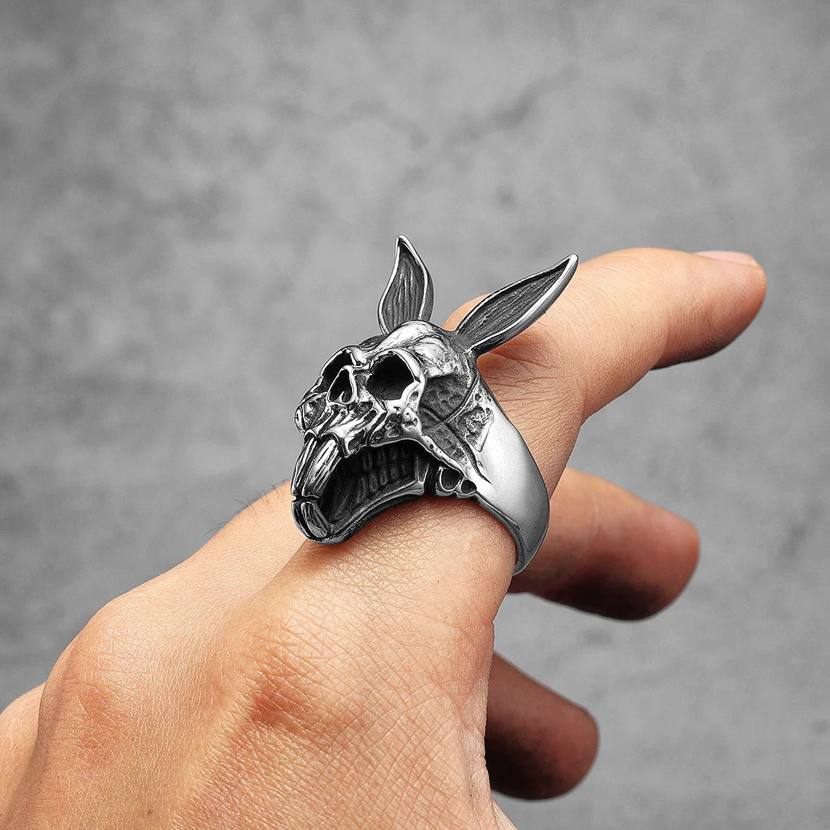 Rabbit Skull Ring — Stainless Steel