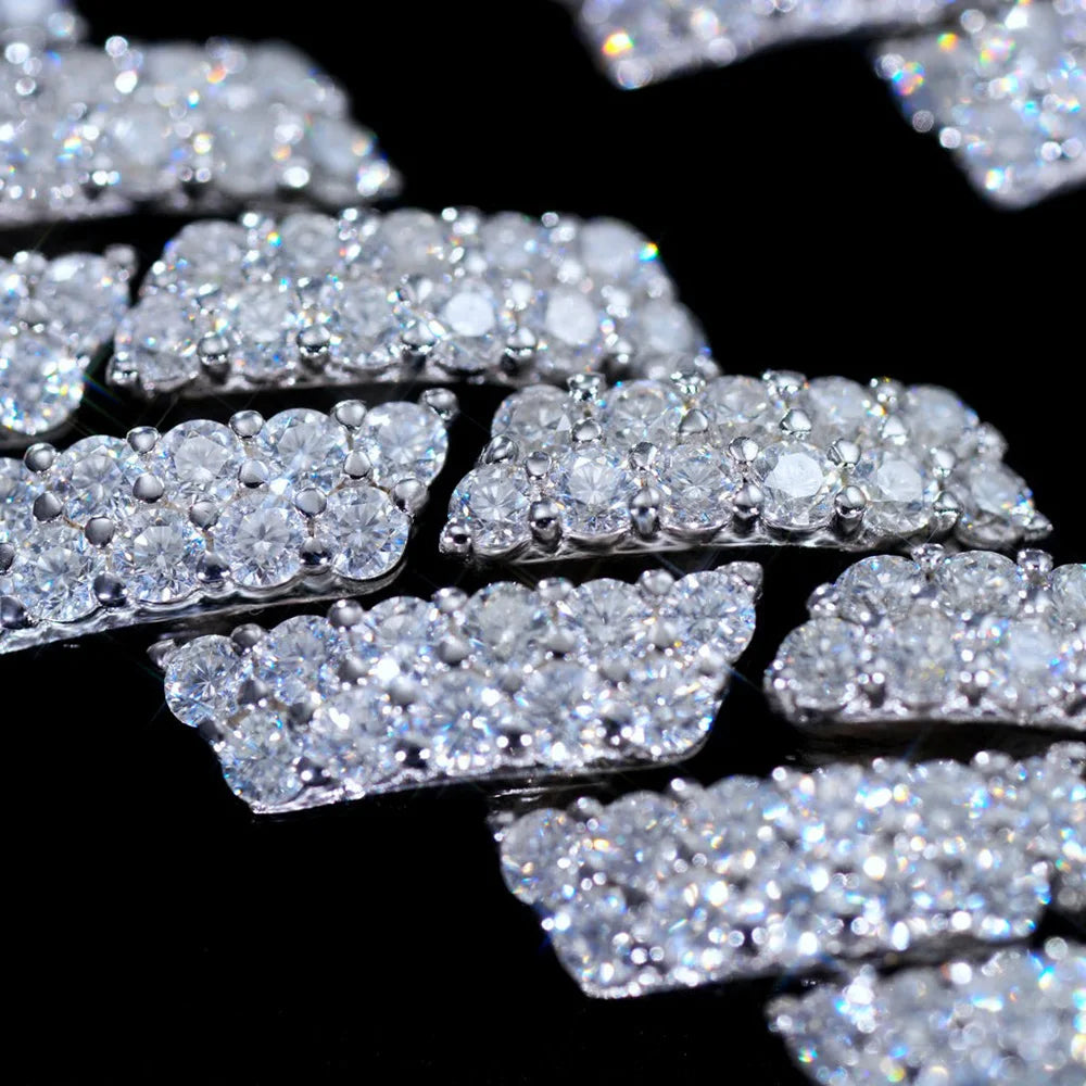 Gold Cuban Chain Necklace Moissanite 12MM Iced Out
