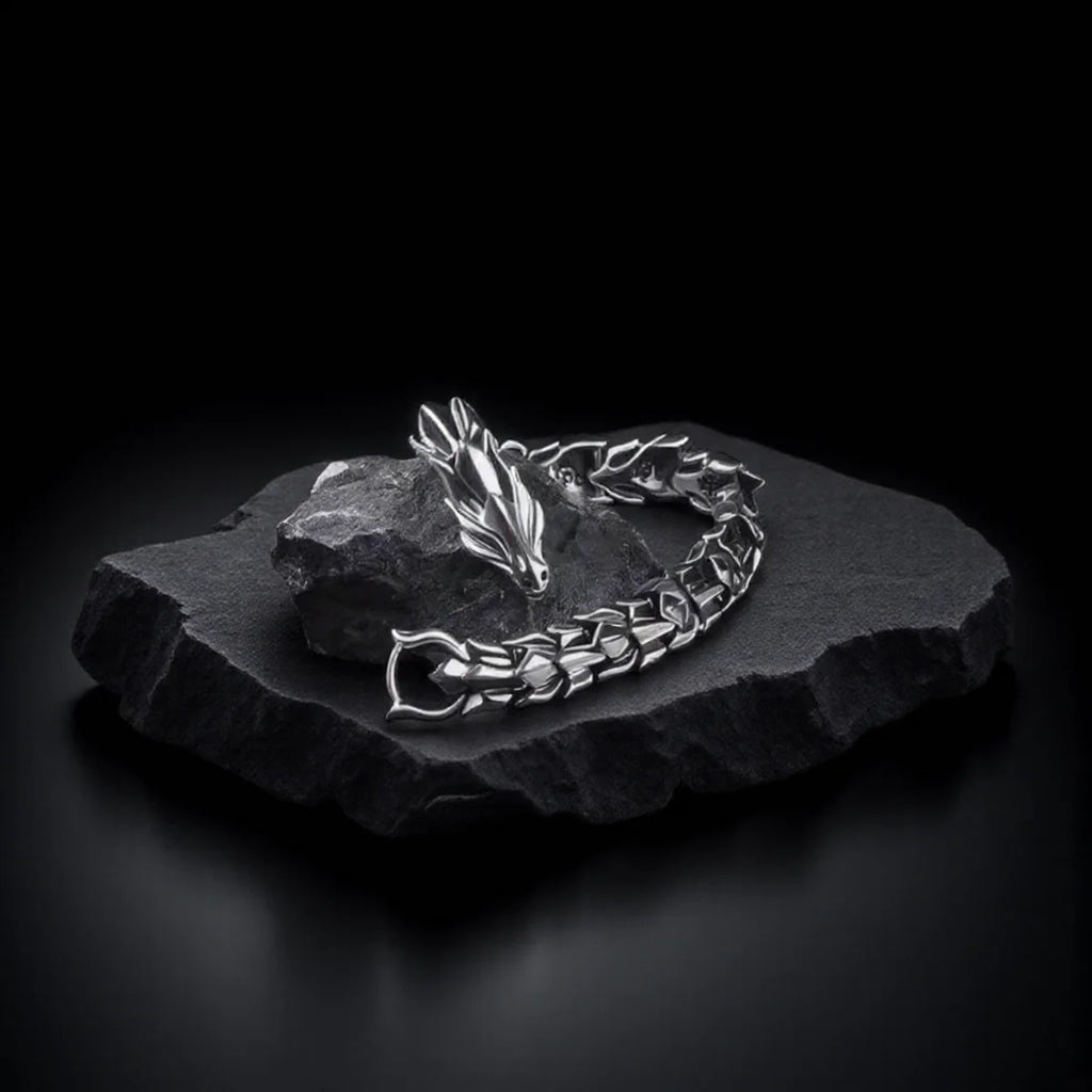Mens Dragon Bracelet Curb Chain Gothic Biker Link Cuff Wristband 1PC Men's Accessories Gift for Him