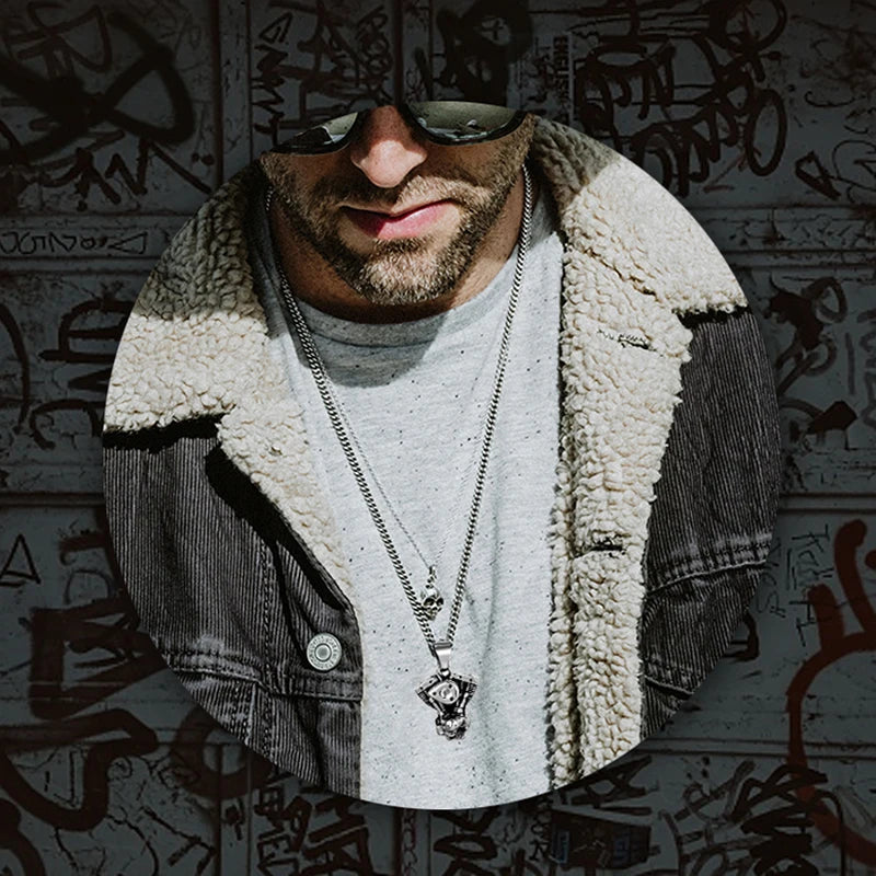 Male Retro Motorcycle Engine Pendant Necklace Men Hip Hop Street Culture Stainless Steel Fashion Trendy Necklace Boy Jewelry New