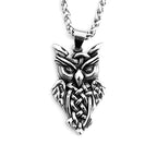 Viking Owl Stainless Steel Pendant Necklace