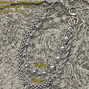 Skull Round Bead Biker Pants Chain — Stainless Steel
