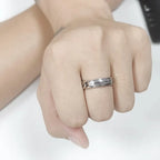 Retro Light Chaser Ring Men Trendy Personalized Index Finger Tail Ring Korean Fashion Woven Twist Letter Open