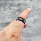 Luxury Tungsten Carbide Men Rings Viking Characters Ring The North Man Punk Rock for Rider Biker Male Boyfriend Jewelry Gift