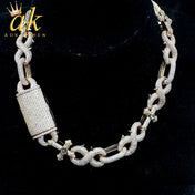 Gold Iced Out Cross Infinity Pendant Necklace