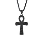 Vintage Fashion Ancient Egyptian Ankh Cross Pendant Necklace For Men Women Stainless Steel Amulet Jewelry Gifts