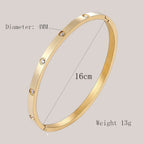 Iced Crystal Cuff Bangle Bracelet — Steel