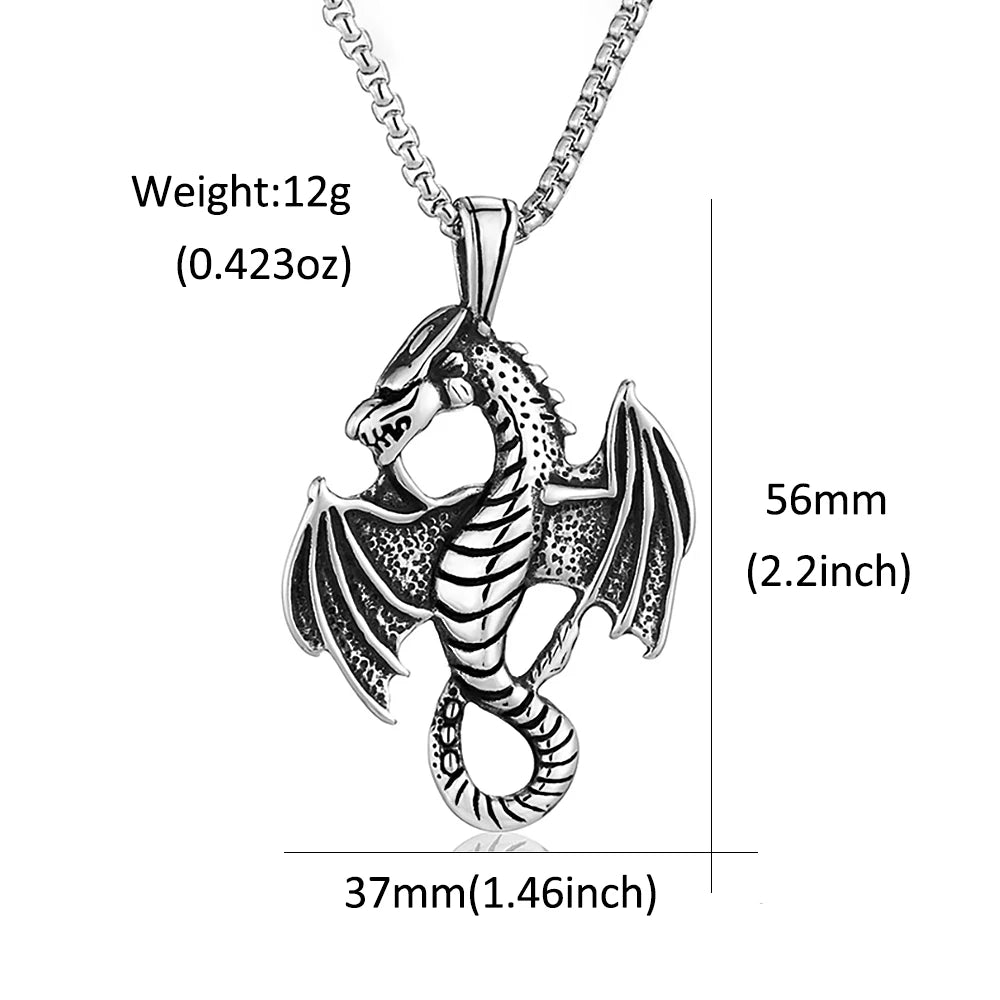 Evil Dragon Pendant Necklace — Stainless Steel