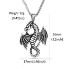 Evil Dragon Pendant Necklace — Stainless Steel