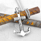 Stainless Steel Norse Viking Sea Anchor Sailor Man Necklaces Chain Pendant Punk Rock Hip Hop Unique for Male Boy Fashion Jewelry