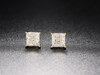 Gold Iced Out Square Zirconia Earrings Statement