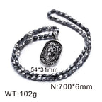 Retro Lion Head Dog Tag Necklace — Stainless Steel