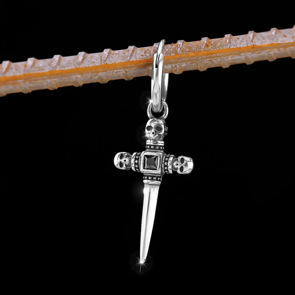 High Quality Stainless Steel Jesus Religious Belief Viking Earrings Nordic Men's Amulet Jewelry Studs Punk Party