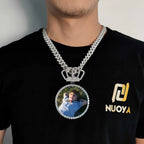 Crown Photo Pendant Necklace Statement