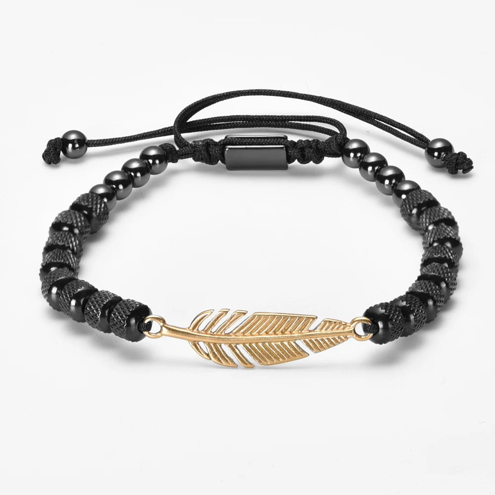 Luxury Crown Men Bracelet 316L Stainless Steel Bracelet Banlge Titanium Steel Gold Color Bracelet Adjust Size Men