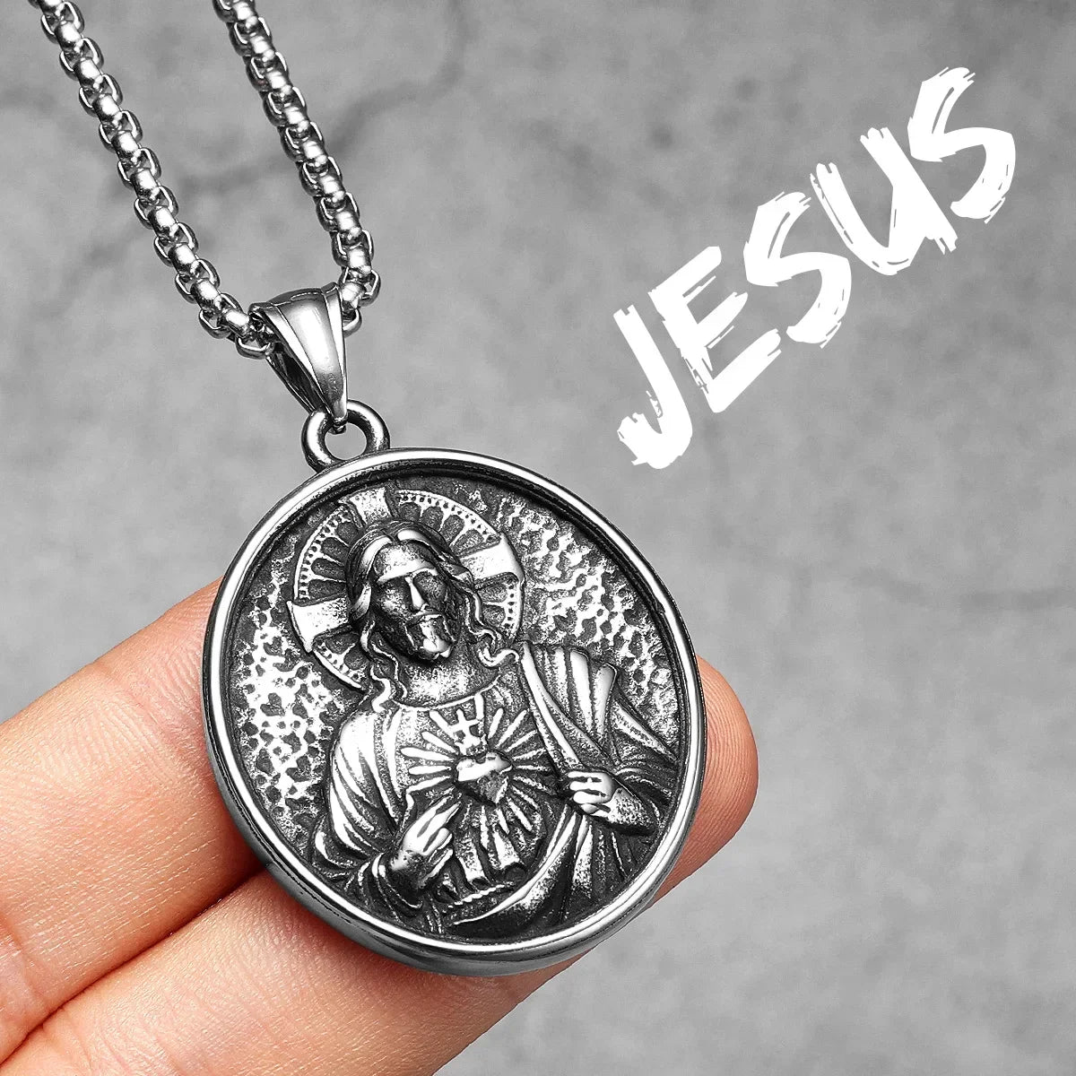 Virgin Mary Cross Pendant — Stainless Steel