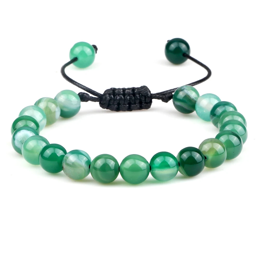 Natural Tiger Eye Stone Braided Beaded Bracelet, Adjustable