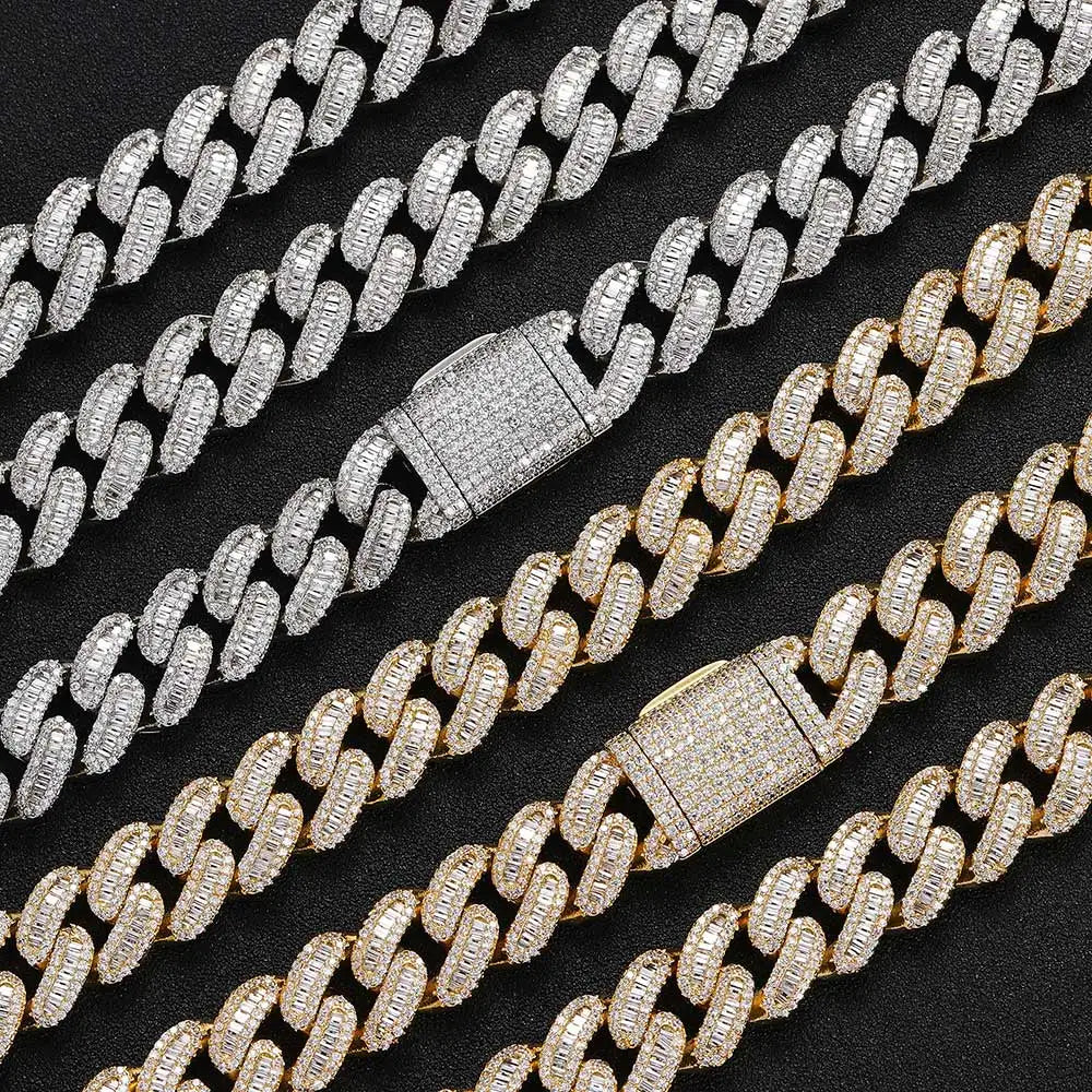 Iced Out Cuban Necklace Stainless Steel 15MM