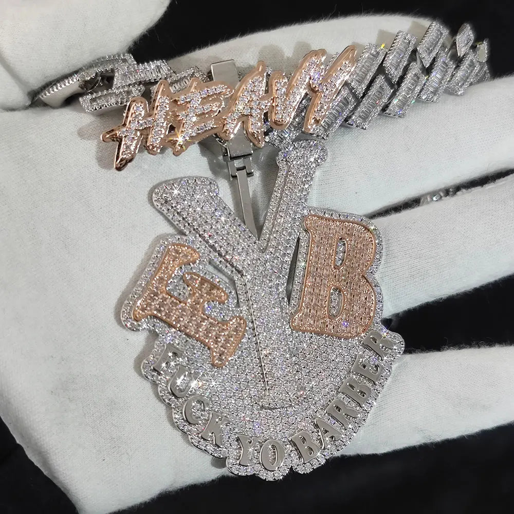Iced Out Letter Pendant Necklace Name