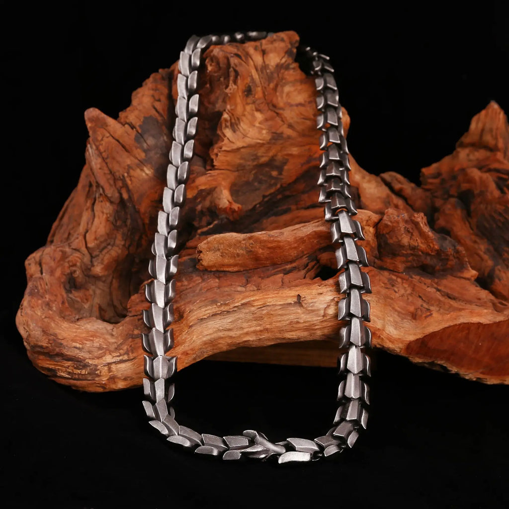 2025 Nordic Viking Men's Keel Titanium Steel Necklace Domineering Personality Punk Style Stainless Steel Necklace
