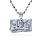 Iced Out Dollar Bill Pendant — 925 Silver