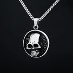 Round Skull Face Pendant Necklace — Gothic