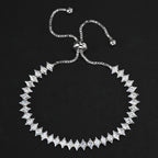 Luxury Dainty Tennis Bracelet for Women Silver Color Sparkling Cubic Zircon Stackable Chain Crystal Banquet Wedding Jewelry H085