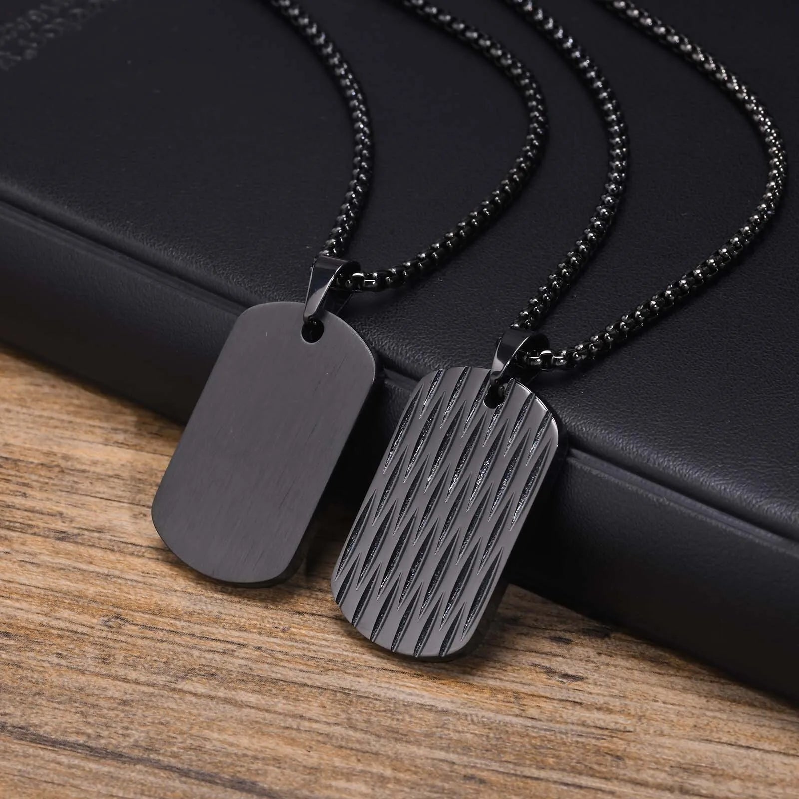 Dogtag Pendant Necklace — Stainless Steel