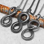 Ouroboros Eight Snake Men Necklaces with Pendant Stainless Steel Jewelry for Male Women Punk Hip Hop Accessories Gifts