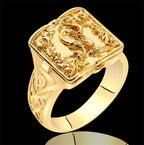 Dragon, Lion & Skull Flip-Top Signet Ring — Two-Tone