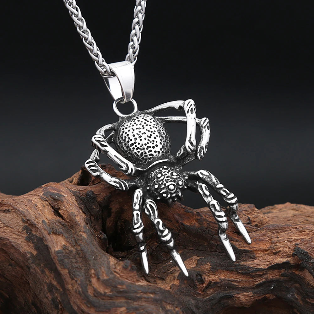 Gothic Spider Pendant — Stainless Steel