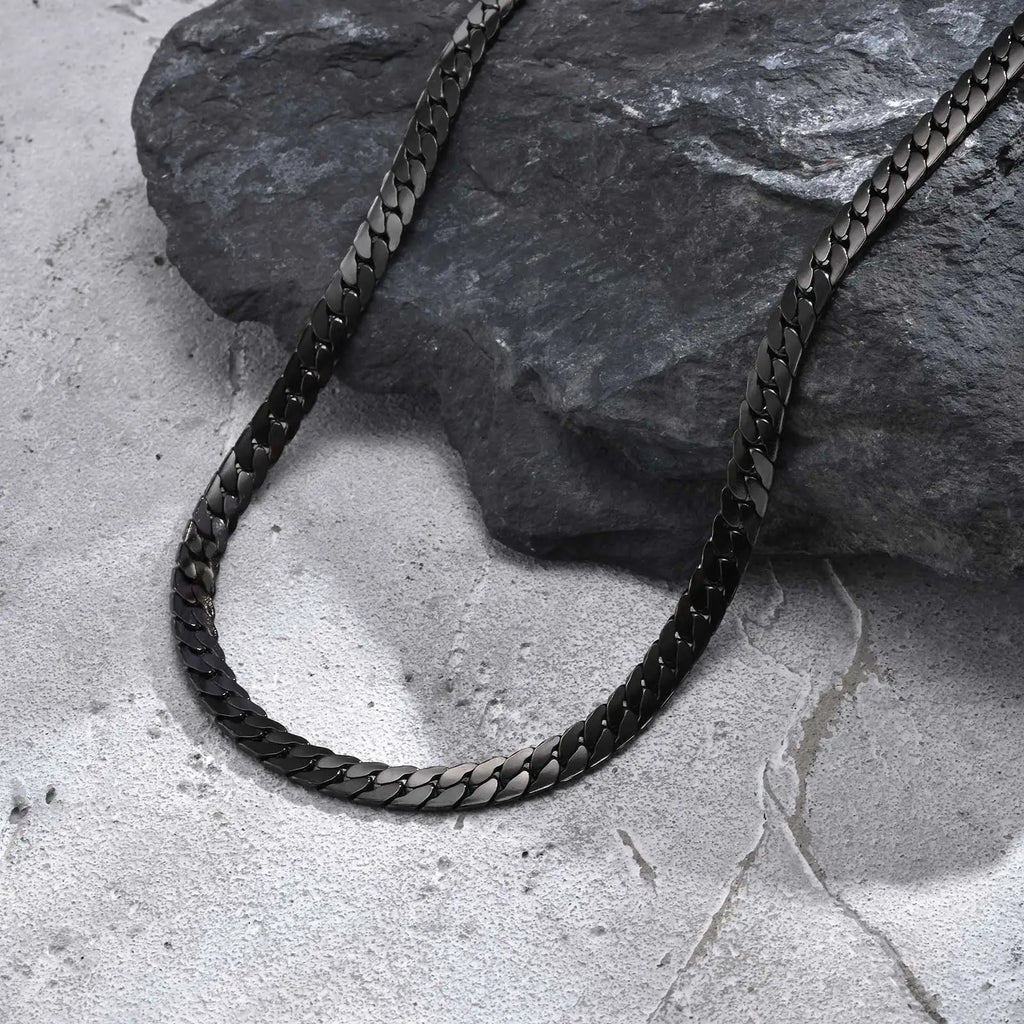 Stainless Steel Cuban Chain Necklace for Men 6mm Chain Punk Minimalist Necklace Hip Hop Waterproof Jewelry Gift 50/55cm