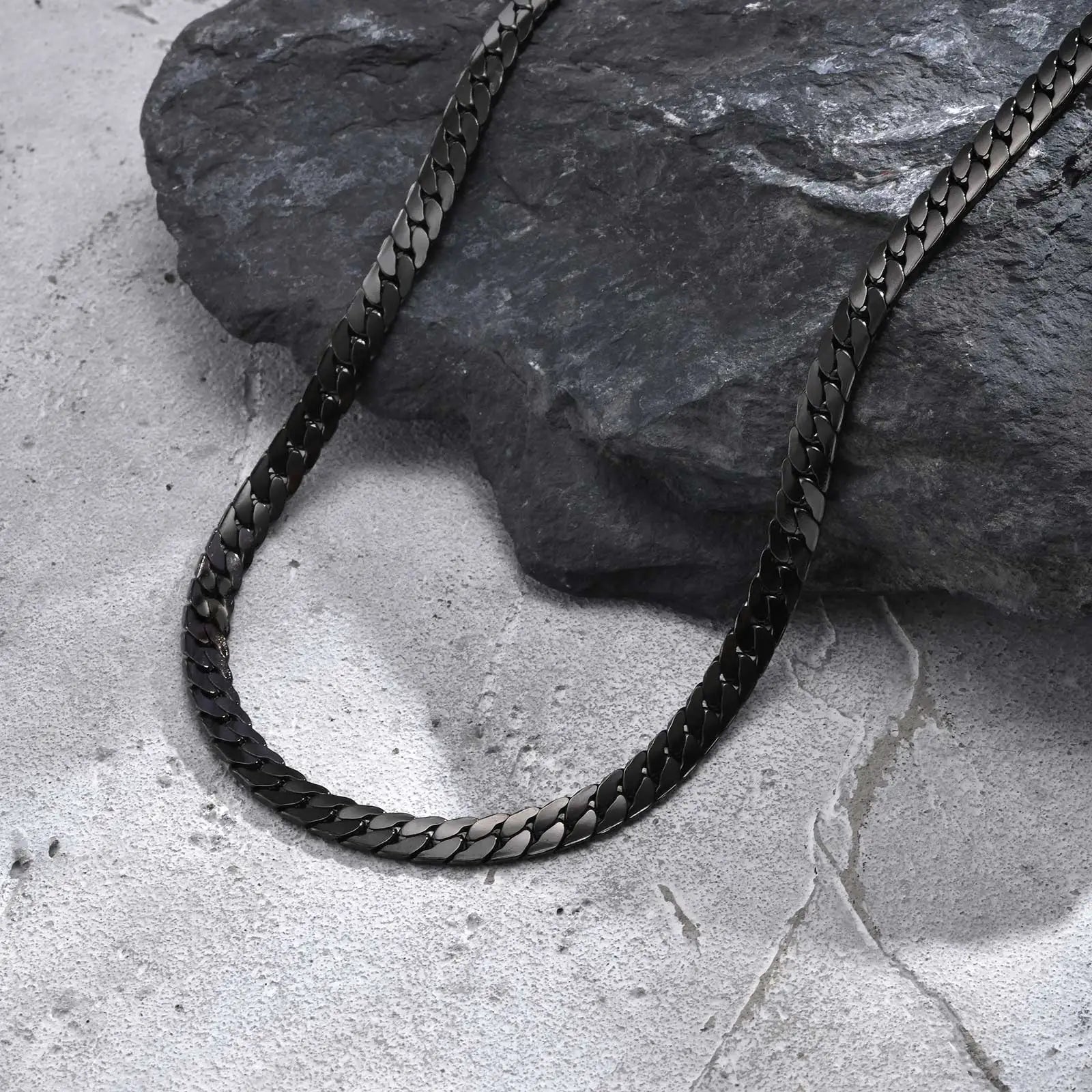 Stainless Steel Cuban Chain Necklace for Men 6mm Chain Punk Minimalist Necklace Hip Hop Waterproof Jewelry Gift 50/55cm
