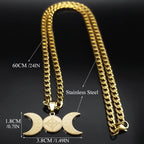 Celtic Moon Pendant Necklace — Stainless Steel