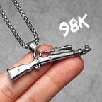 Gun Series AK47 M16 Sniper Rifle Stainless Steel Jewelry Men Necklaces with Pendant For Male Women Punk Hip Hop Gifts Wholesale