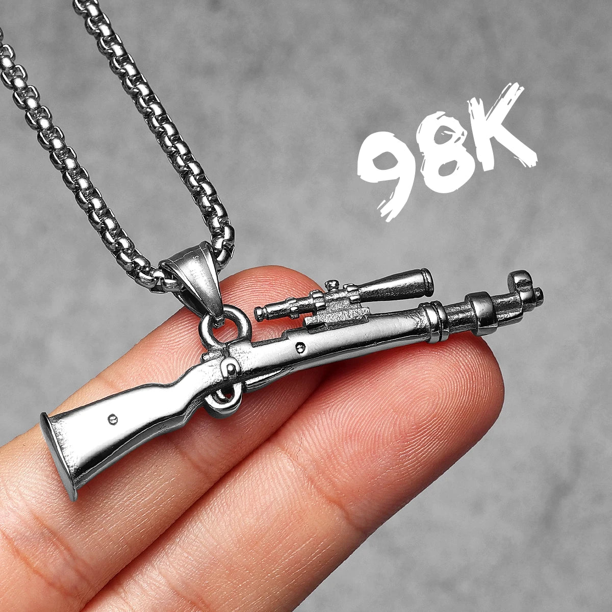 Gun Series AK47 M16 Sniper Rifle Stainless Steel Jewelry Men Necklaces with Pendant For Male Women Punk Hip Hop Gifts Wholesale