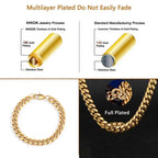 Gold Stainless Steel Cuban Chain Necklace 4-8MM
